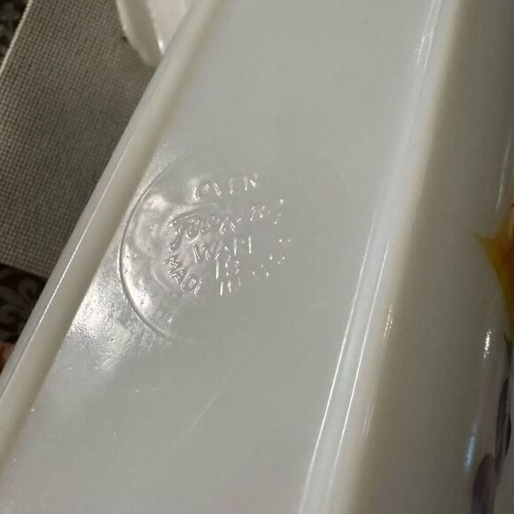 Anchor Hocking FIRE KING 2 pc Loaf Pan & Rectangular Peach Blossom Dish Vintage - Picture 6 of 9